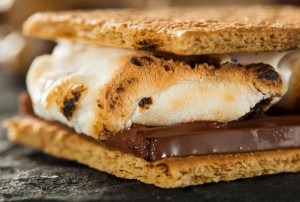S'mores with Marshmallows Chocolate and Graham Crackers